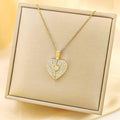 Custom Two - Piece Heart Crystal Necklace, Personalized Locket - Style Pendant for Lovers & Friends