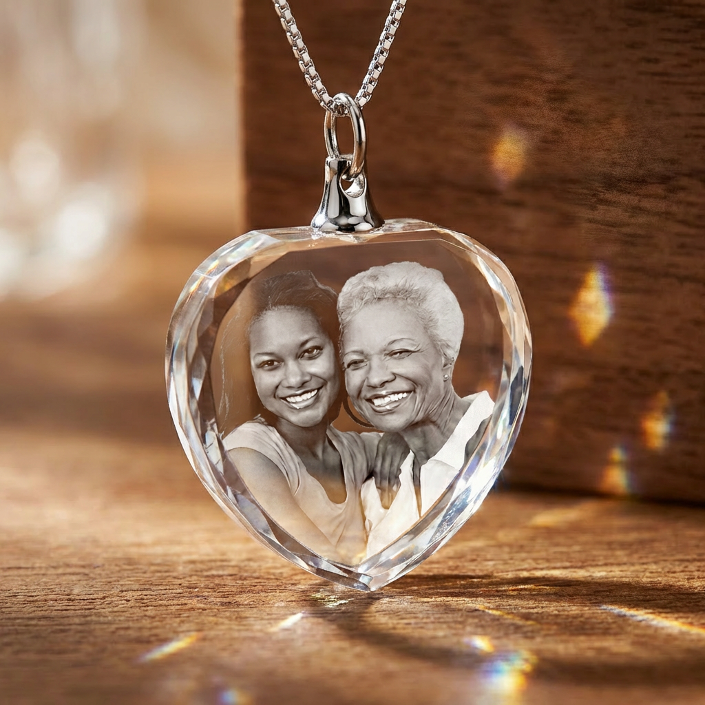 Custom Heart Crystal Pendant | Keep Loved Ones Close to Your Heart