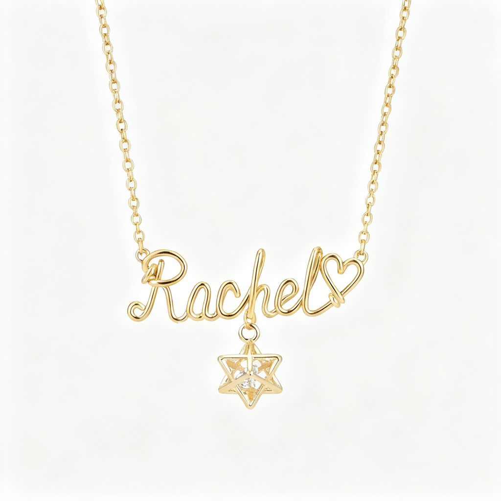 Custom Name Necklace with Heart & Birthstone Pendant, Personalized Jewelry for Women