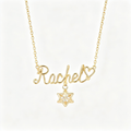 Custom Name Necklace with Heart & Birthstone Pendant, Personalized Jewelry for Women
