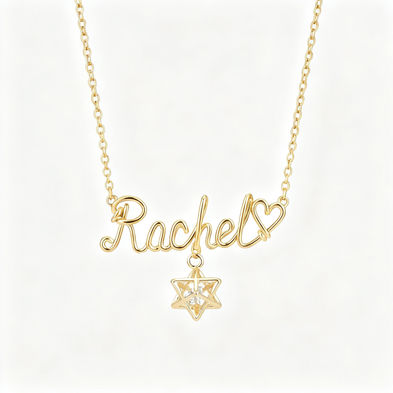 Custom Name Necklace with Heart & Birthstone Pendant, Personalized Jewelry for Women