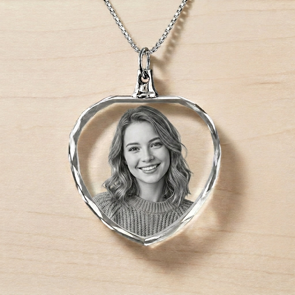 Custom Heart Crystal Pendant | Keep Loved Ones Close to Your Heart