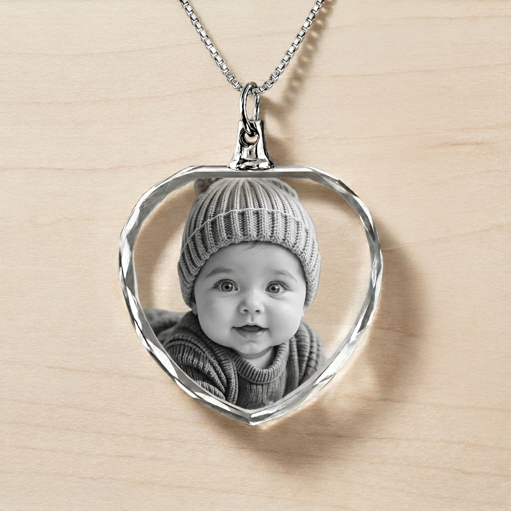 Custom Heart Crystal Pendant | Keep Loved Ones Close to Your Heart