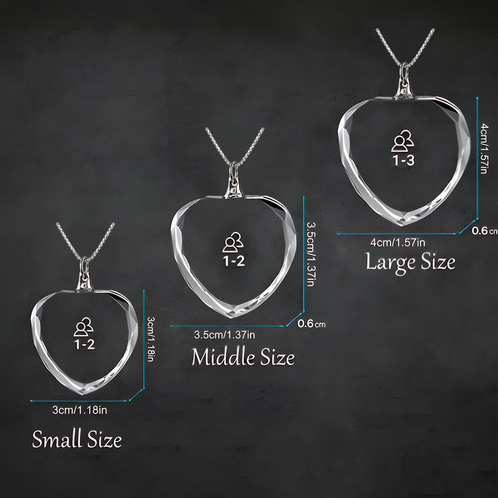 Custom Heart Crystal Pendant | Keep Loved Ones Close to Your Heart