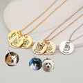 Custom 3D Pet Photo/Hand Drawing Disc Necklace, Personalized Laser Engraved Name Pendant for Pet Lovers & Family