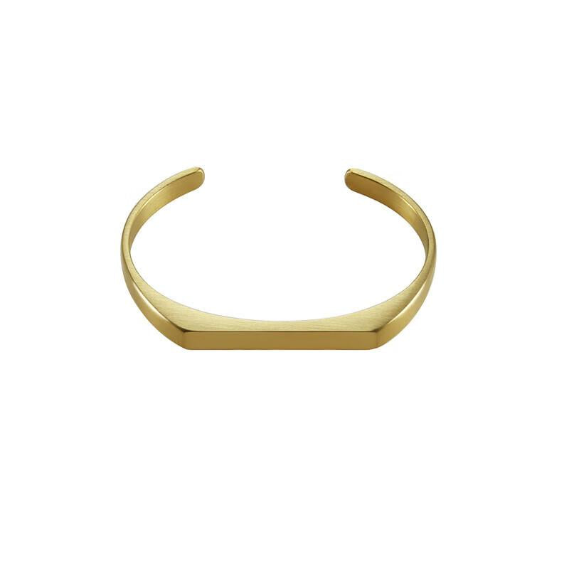 Custom Minimalist Geometric Open Cuff Bracelet, Personalized Laser Engraved Bangle for Couple, Best Friend & Everyday Style