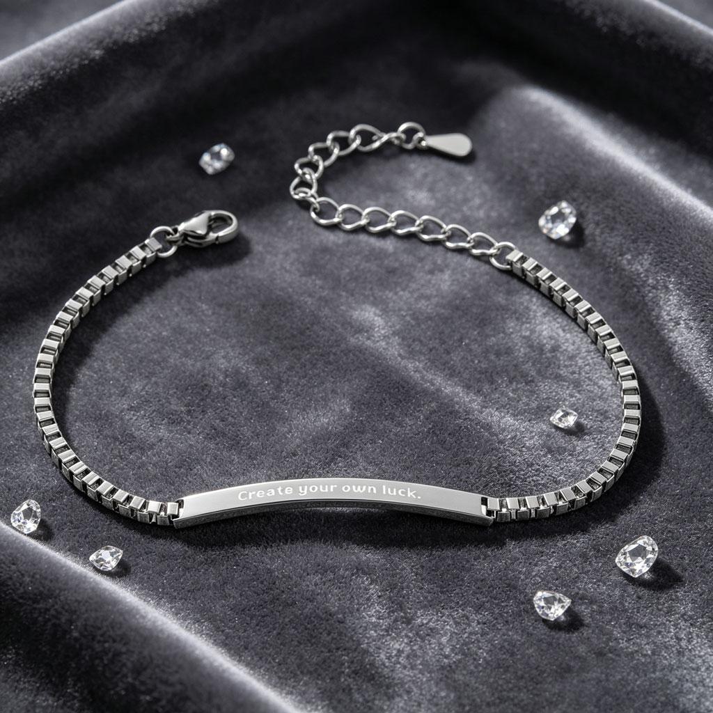 Custom Engraved Box Chain Bracelet