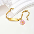 Custom Daisy Flower Charm Bracelet & Anklet, Personalized Laser Engraved Name Bar Jewelry for Women, Best Friend & Family