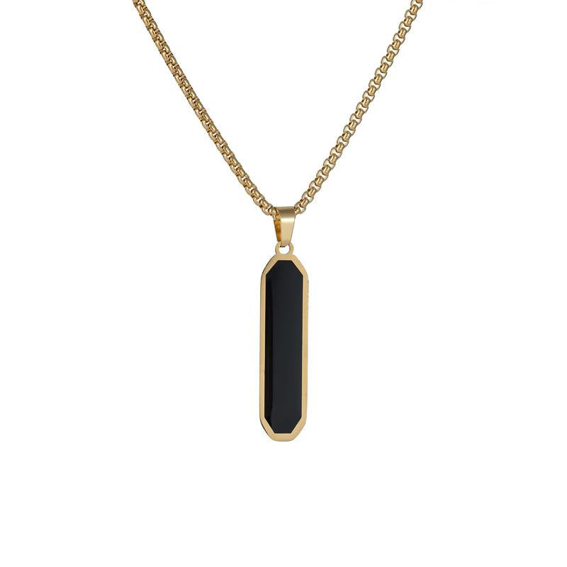 Custom Engravable Long Bar Pendant Necklace, Personalized Name Laser Engraved Jewelry for Him & Her