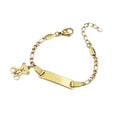 Custom Kids Teddy Bear Bracelet | Personalized Engraved Name Gold Bracelet for Toddlers & Children