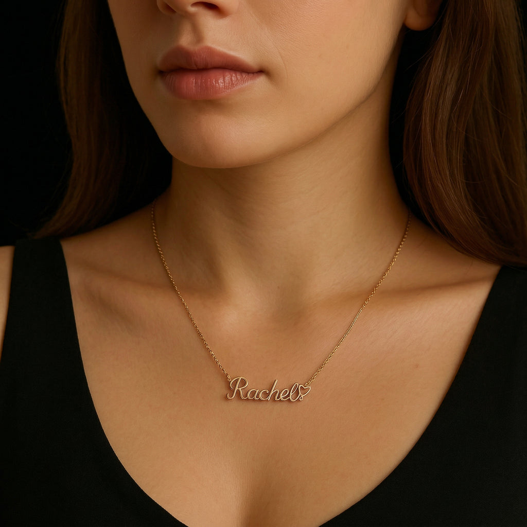 Custom Name Necklace with Heart & Birthstone Pendant, Personalized Jewelry for Women