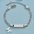 Custom Charm Bar Bracelet, Personalized Laser Engraved Name Bracelet for Women