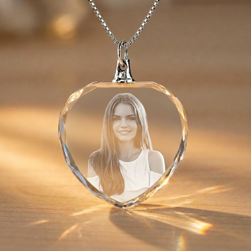 Custom Heart Crystal Pendant | Keep Loved Ones Close to Your Heart