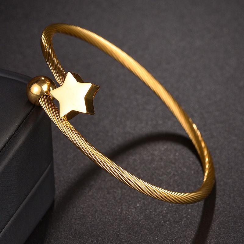 Custom Star Flower Disc Charm Bracelet & Anklet, Personalized Laser Engraved Bangle with Name Engraving