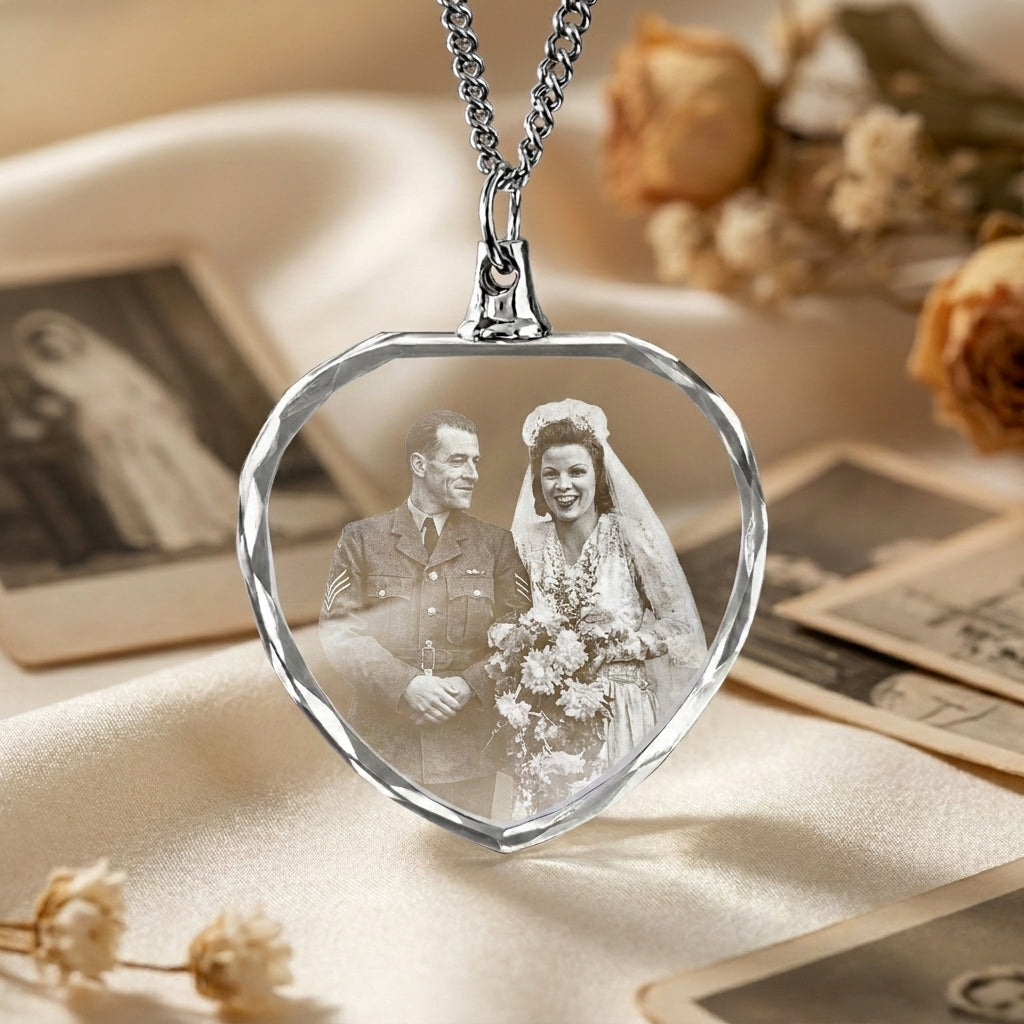 Custom Heart Crystal Pendant | Keep Loved Ones Close to Your Heart