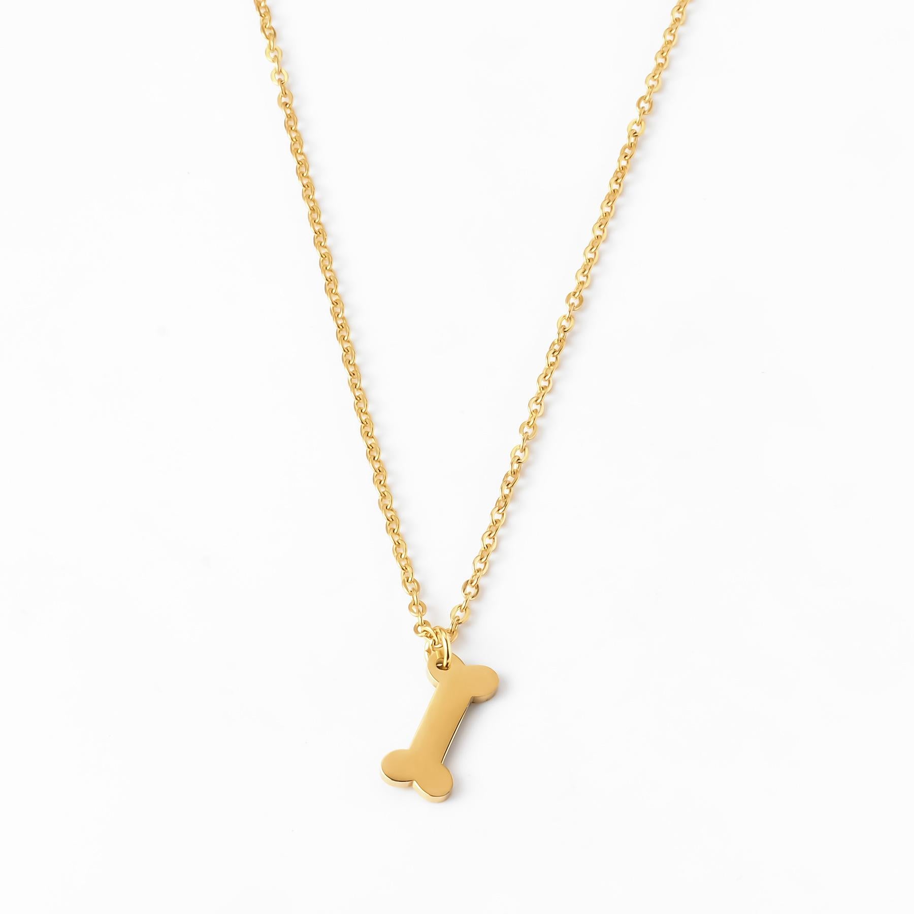 Custom Dog Bone Necklace, Personalized Laser Engraved Name Pendant for Pet Lovers & Friends
