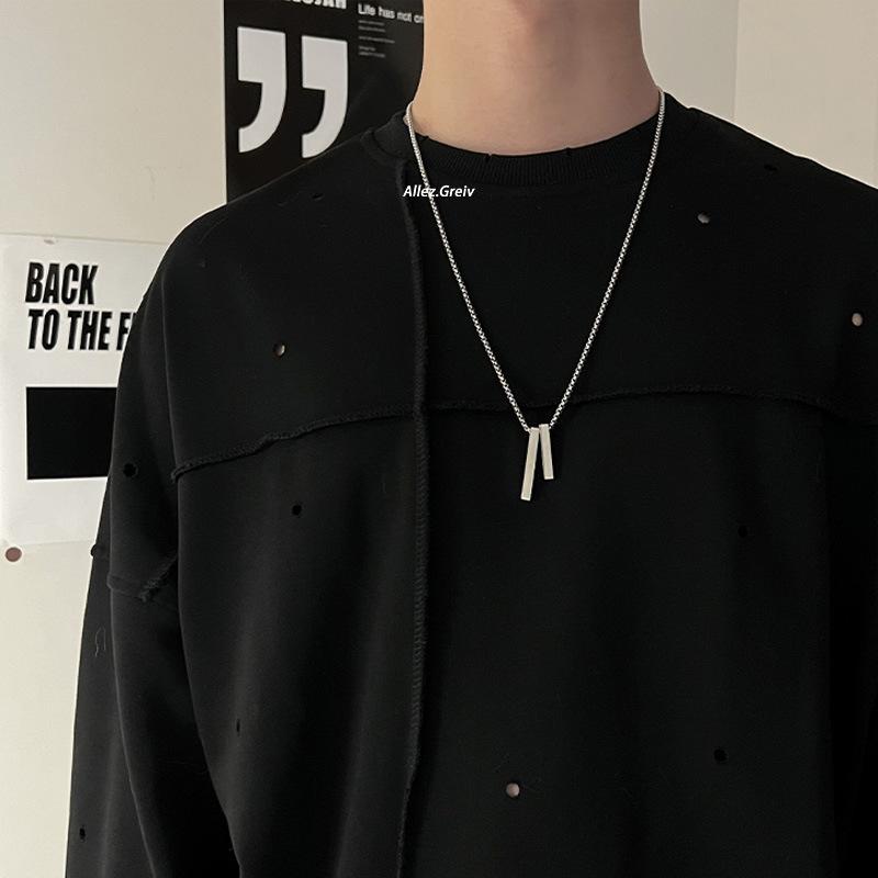 Custom Double Bar Minimalist Necklace, Personalized Laser Engraved Name Pendant for Men & Women