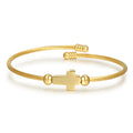 Custom Cross Wire Cuff Bracelet, Personalized Laser Engraved Name Jewelry for Women & Men