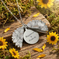 Custom Sunflower Locket Necklace | Engraved Design