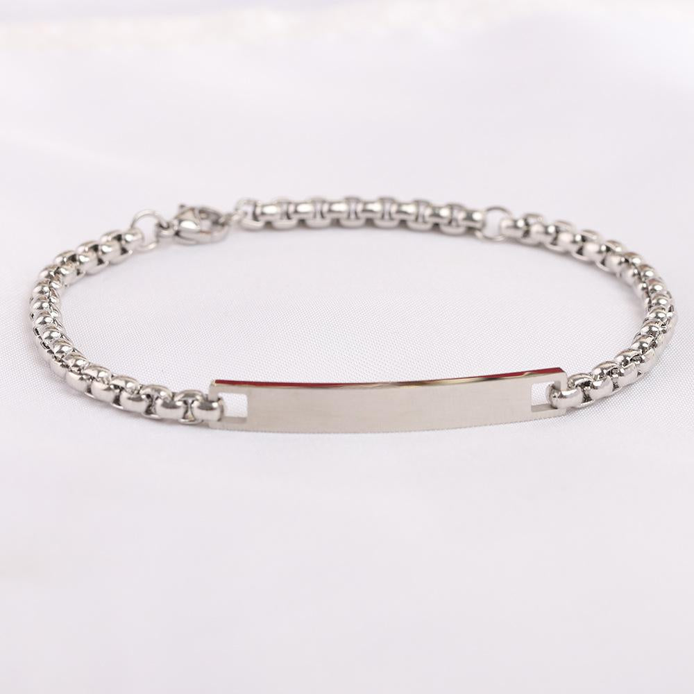 Custom Bar Bracelet & Anklet, Personalized Laser Engraved Name Jewelry for Friends, Couples & Family