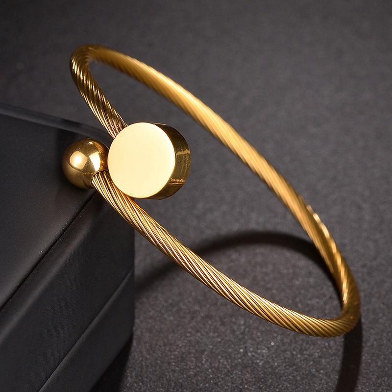 Custom Star Flower Disc Charm Bracelet & Anklet, Personalized Laser Engraved Bangle with Name Engraving