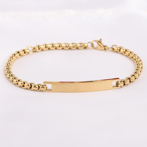 Custom Bar Bracelet & Anklet, Personalized Laser Engraved Name Jewelry for Friends, Couples & Family
