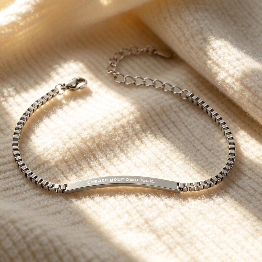 Custom Engraved Box Chain Bracelet