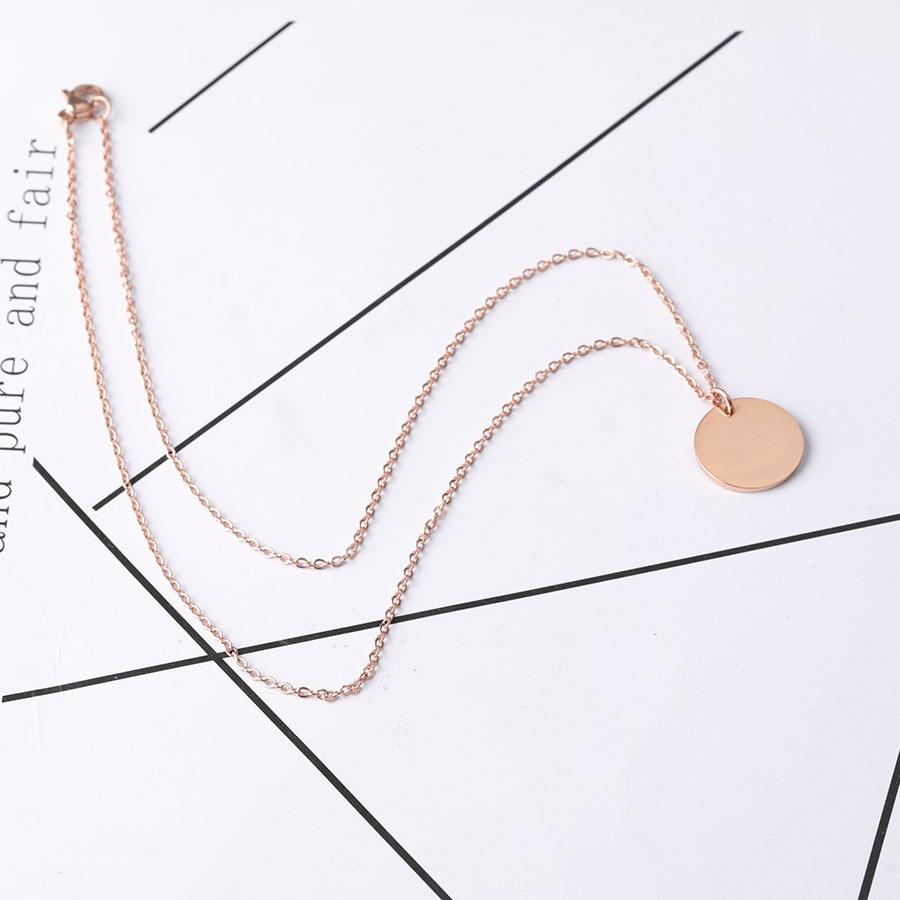Custom Round Disc Necklace, Personalized Name Engraved Pendant for Women & Best Friends