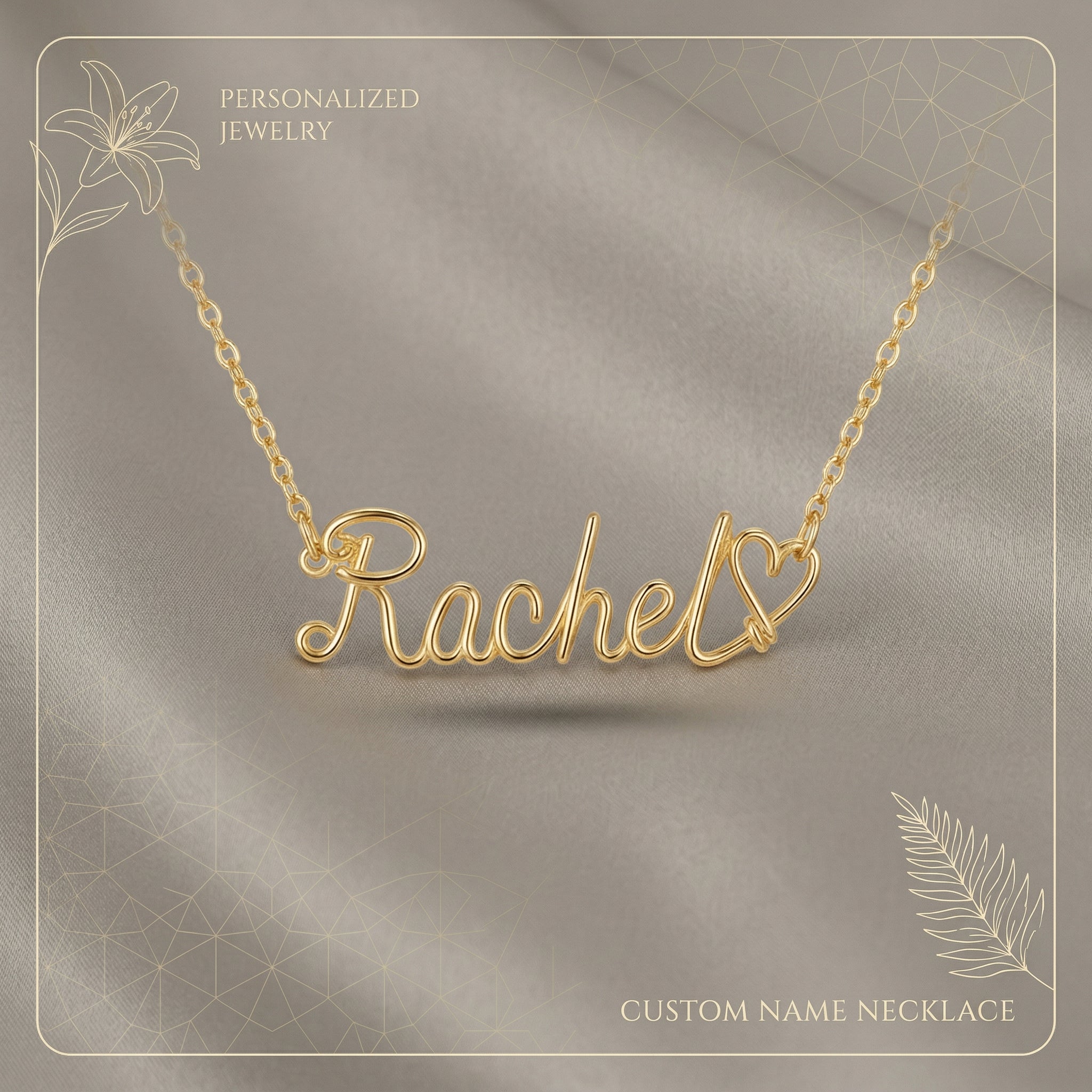 Custom Name Necklace with Heart & Birthstone Pendant, Personalized Jewelry for Women