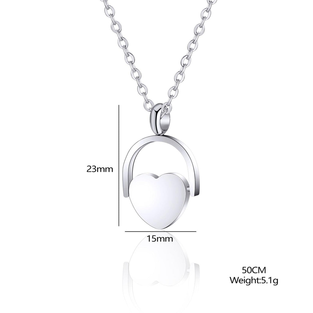Custom Rotatable Heart Pendant Necklace, Personalized Laser Engraved for Name/Initial/Paw Print, Gift for Family & Friends