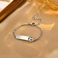 Custom Charm Bracelet (Butterfly/Unicorn/Soccer), Personalized Laser Engraved Name Bar Bracelet for Kids & Girls