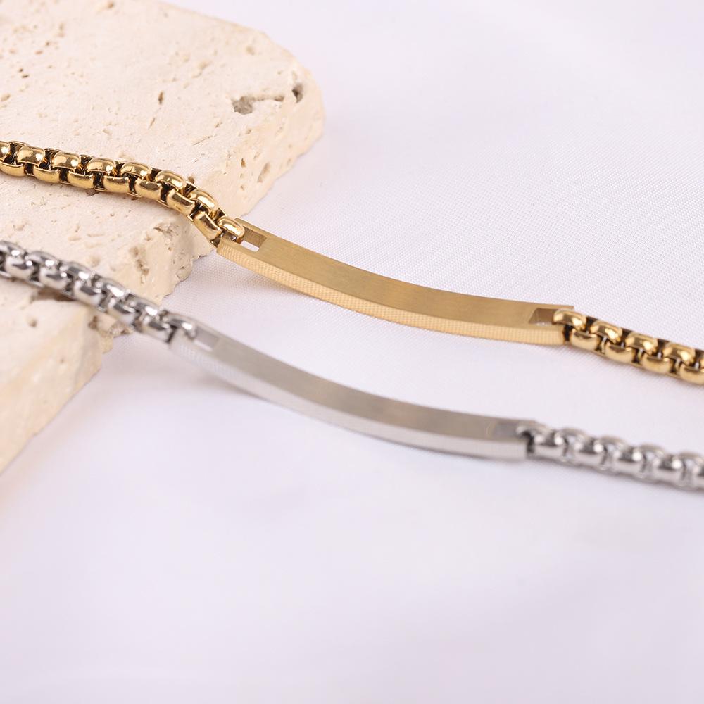 Custom Bar Bracelet & Anklet, Personalized Laser Engraved Name Jewelry for Friends, Couples & Family