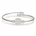 Custom Round Disc Twisted Cable Bracelet, Personalized Name Engraved Jewelry for Women & Men