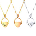 Custom Rotatable Heart Pendant Necklace, Personalized Laser Engraved for Name/Initial/Paw Print, Gift for Family & Friends